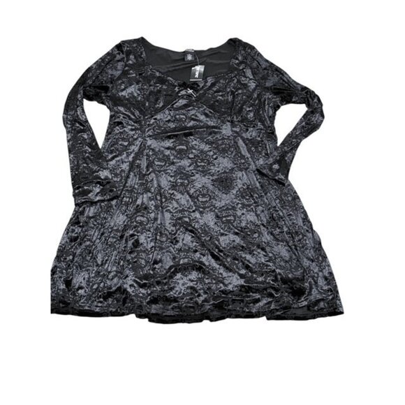 Hot Topic Social Collision Cosmic Aura Pumpkin Whimsygoth Dress 3 3X Damask Velv - Picture 3 of 14